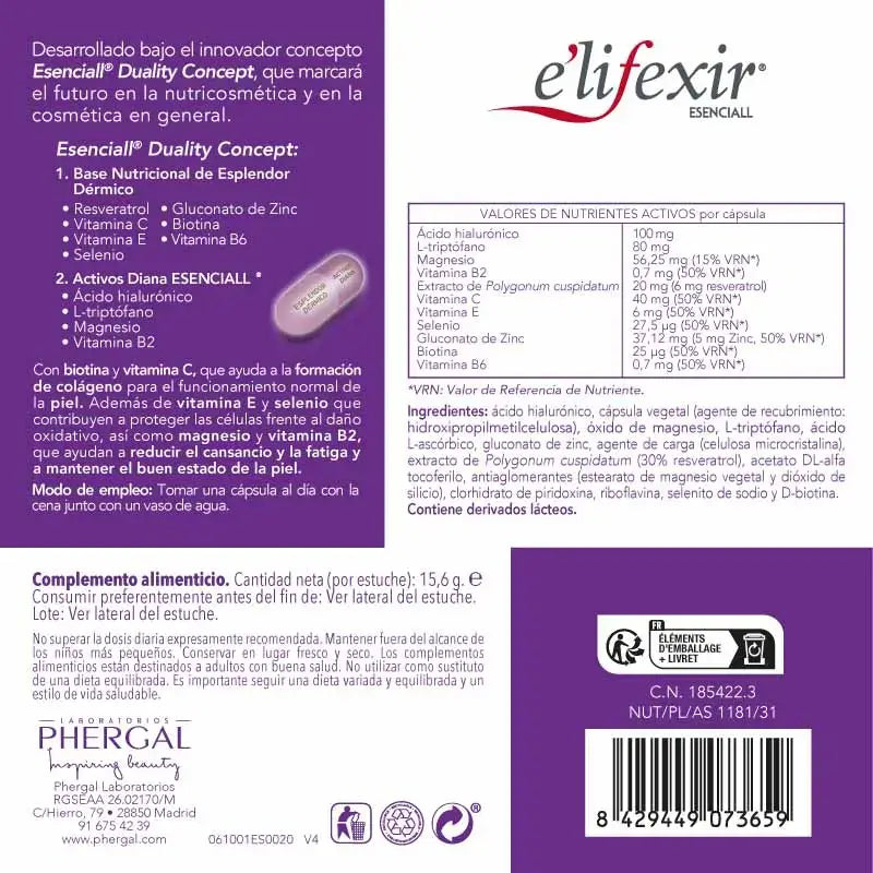 Elifexir Essential Night Beauty Cocktail Hyaluronsäure 30Caps