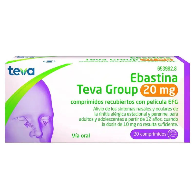 Ebastina Teva 20 mg, 20 Tablets
