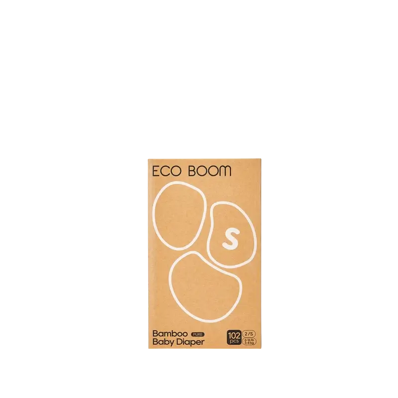ECO BOOM PURE 100% natürliche Bambuswindeln - Größe 2/S (3-8 kg) - 102 Stück.