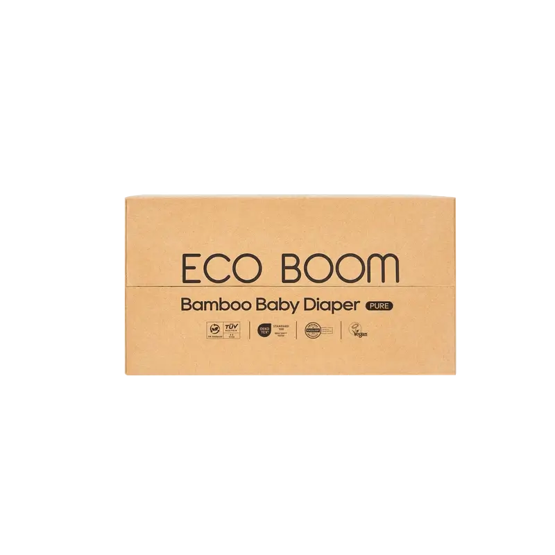 ECO BOOM PURE 100% natürliche Bambuswindeln - Größe 2/S (3-8 kg) - 102 Stück.