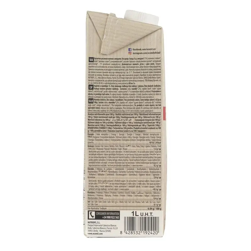 Ecomil Mandel Classic Natur Bio, 1 l