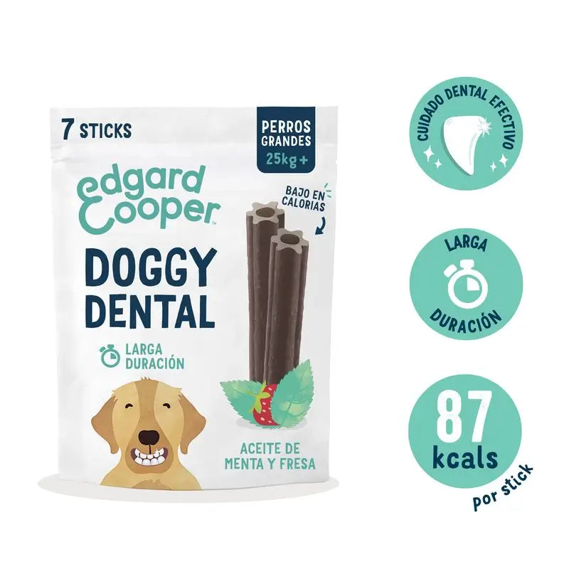 Edgard & Cooper Adult Dogs Dental Snack 8x255g Erdbeere & Minze Large