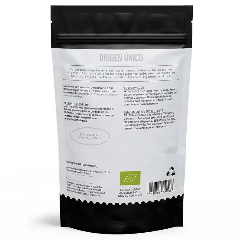 Edward Fields Tee Tee Bio Weißer Tee Bulk 30 Tassen, 60 Gramm