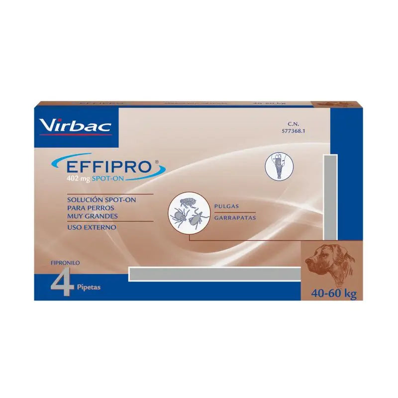 Effipro 402 Mg Spot-On Große Hunde +40Kg, 4 Pipetten