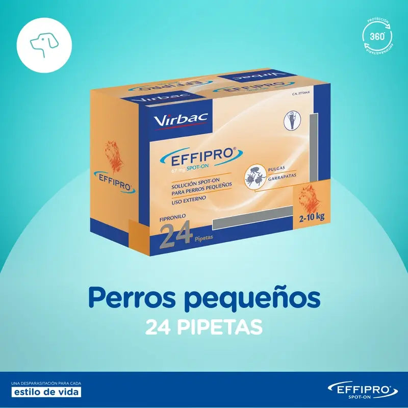 Effipro 67 Mg Spot-On Kleine Hunde 2-10Kg, 24 Pipetten