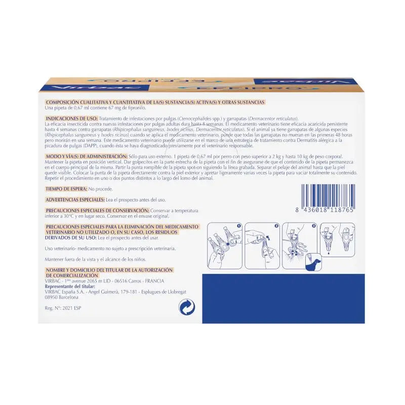 Effipro 67 Mg Spot-On Kleine Hunde 2-10Kg, 24 Pipetten