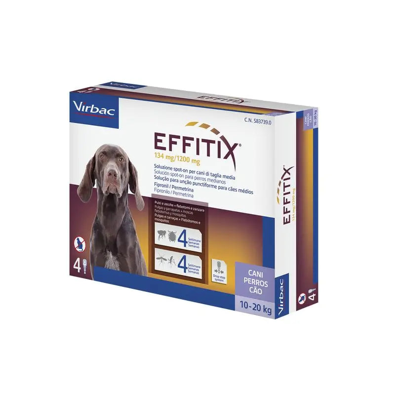 Effitix M Antiparasitikum Medium Hunde 10-20 Kg, 4 Pipetten