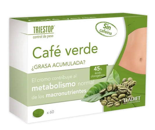 Eladiet Triestop Green Coffee Without Caffeine, 60 tablets