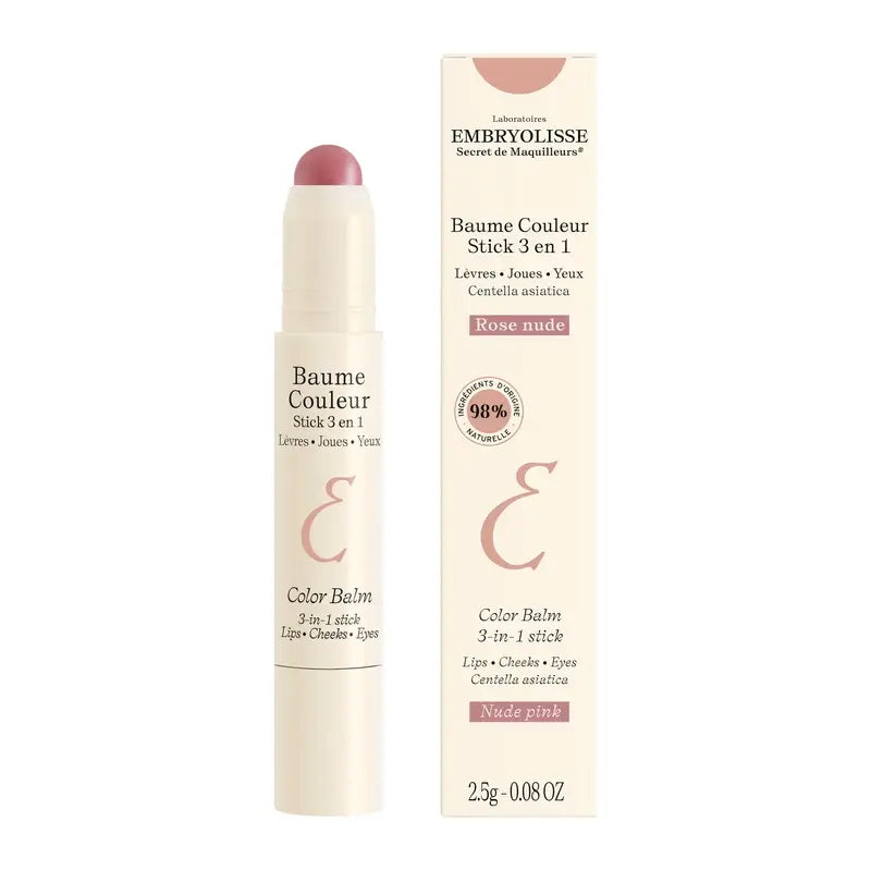 Embryolisse Baume Couleur Stick 3-En-1 Rose Nude , 2,5 gr