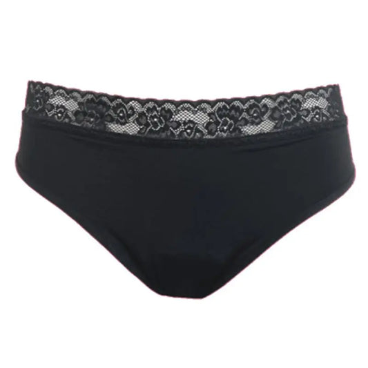 Enna Menstrual Panty Floral Classic Dia - Heavy Flow, Size L, Black