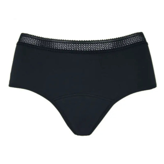 Enna Menstrual Panty Gynecological Organic Hipster - Medium Flow, Size XL, Black