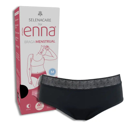 Enna Menstruationshöschen Modern Hipster Night - Heavy Flow, Größe M, Schwarz