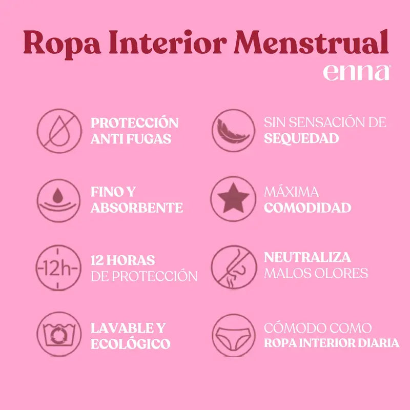 Enna Menstruationshöschen Teens Hipster - Medium Flow, 164 Cm, Schwarz