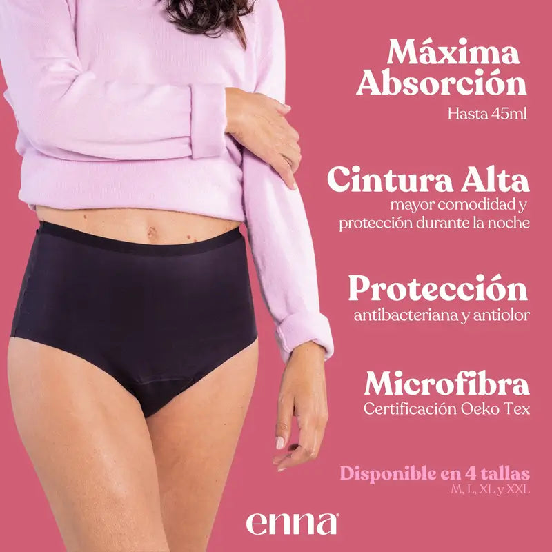 Enna Inkontinenz Damen High Waist 40 Ml, Größe M, Schwarz