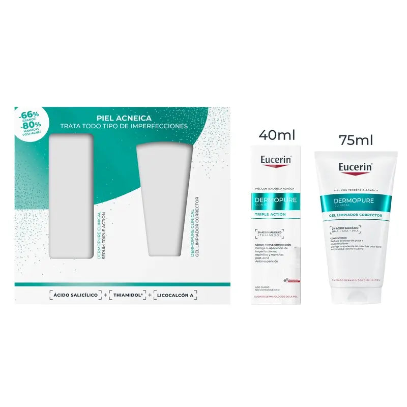 Eucerin Pack Dermopure Triple Action Serum 40Ml + Korrektur-Reinigungsgel 75Ml