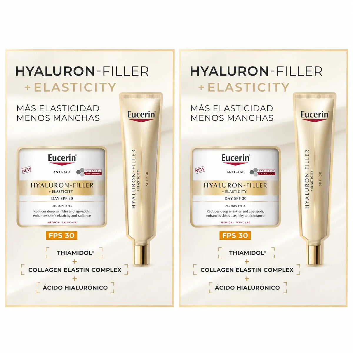 Eucerin Pack Hyaluron Filler Elastizität Tagescreme Spf30 50Ml + Augenkontur 15Ml , Packung 2