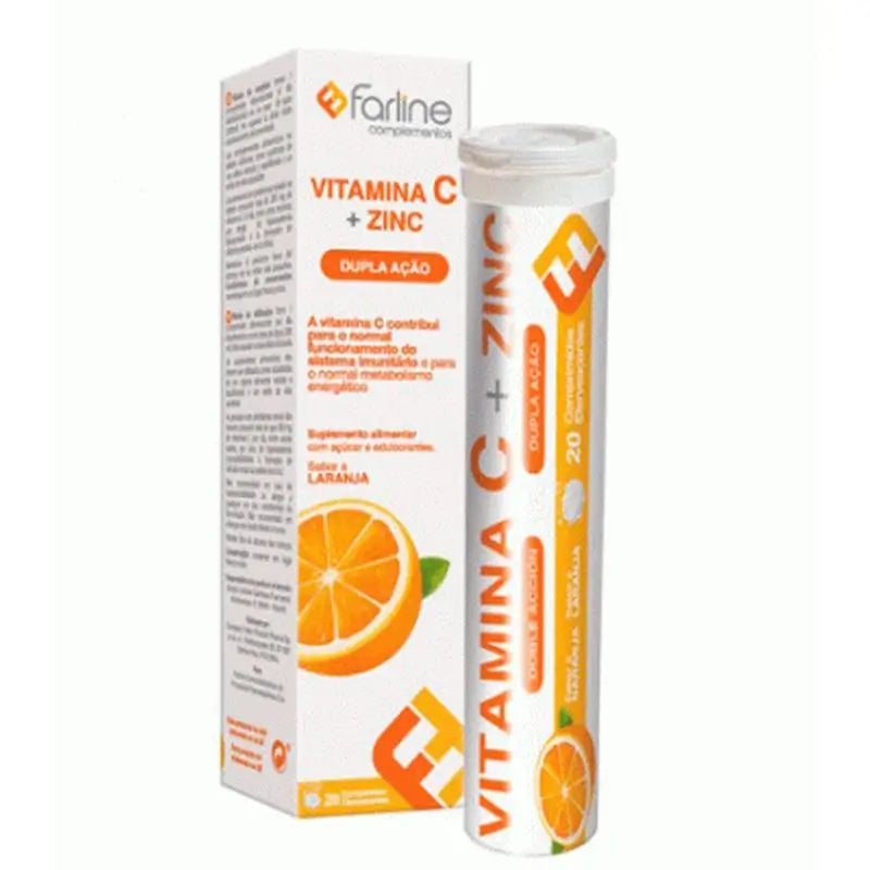 Farline Vitamin C + Zinc, 20 effervescent tablets