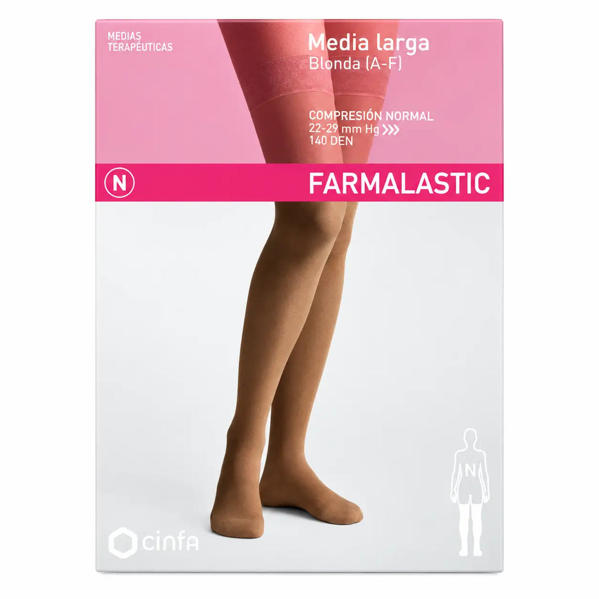 Farmalastic Lange Strumpfhosen Compression Normal Compression Camel Größe Small