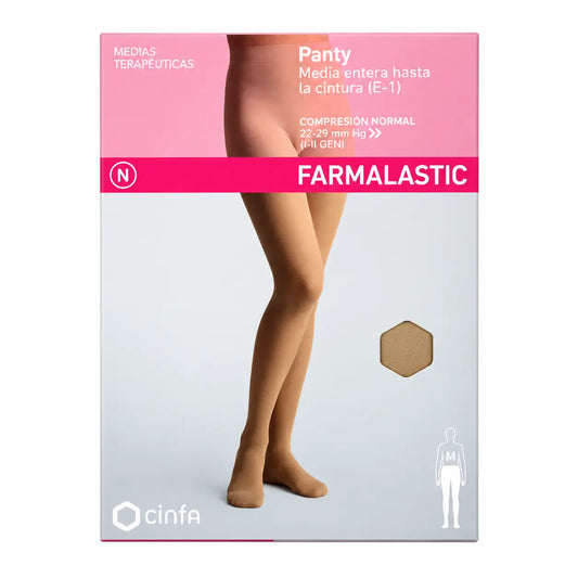 Farmalastic Kompressionsstrumpfhose Normale Kompression Beige, Damengröße