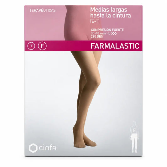 Farmalastic Kompressionsstrumpfhose Normale Kompression Beige, Größe XL