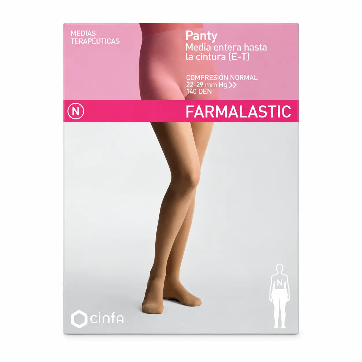 Farmalastic Kompressionsstrumpfhose Normal Compression Camel, Damengröße