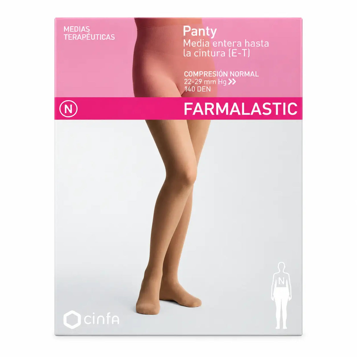 Farmalastic Kompressionsstrumpfhose Normal Compression Cappuccino, Größe Small