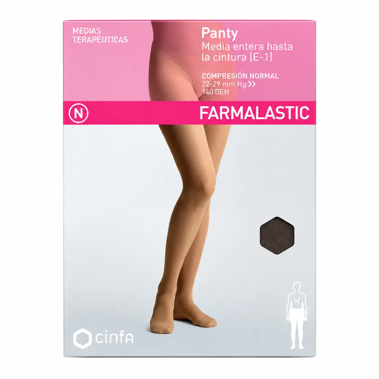 Farmalastic Kompressionsstrumpfhose Normaler Kompressionsvollstrumpf Schwarz Größe M