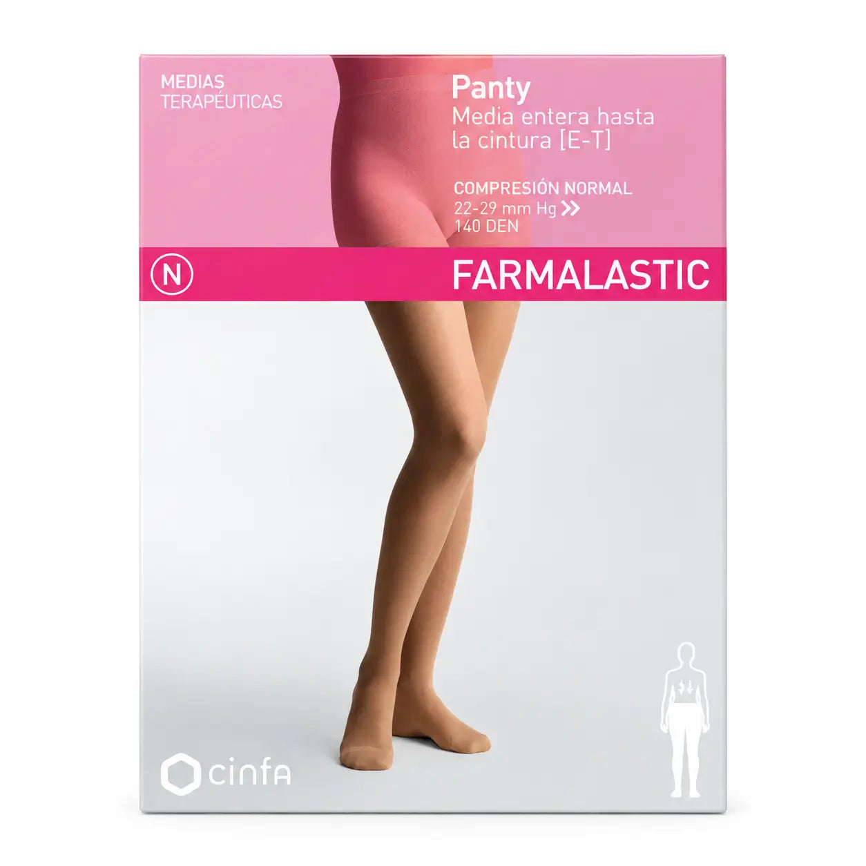 Farmalastic Kompressionsstrumpfhose Normale Kompression Beige, Größe M