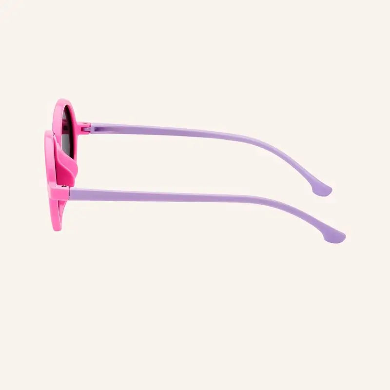 Farmamoda Kinder polarisierte Sonnenbrille rosa und lila Runde, 25 gr