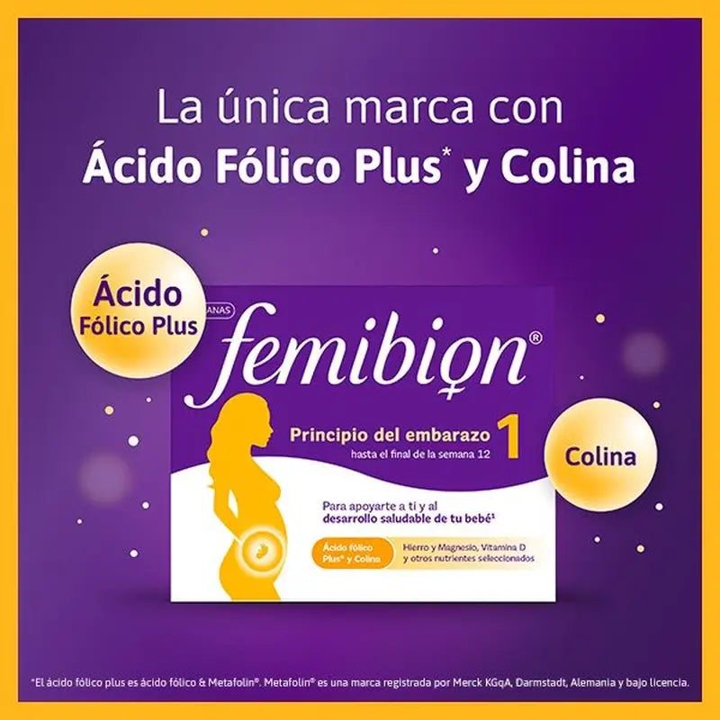 Femibion 1 Erstes Schwangerschaftsdrittel, Wochen 1-12, Folsäure Plus, 28 Tabletten