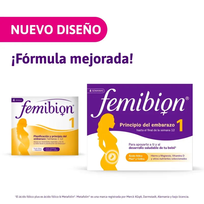 Femibion 1 Erstes Schwangerschaftsdrittel, Wochen 1-12, Folsäure Plus, 28 Tabletten