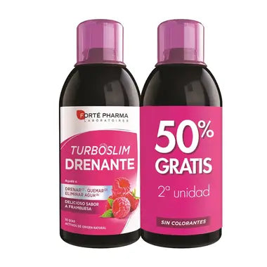 Forté Pharma Slim Draining Raspberry Flavour, 2 units x 500 ml 2nd unit 50% Discount