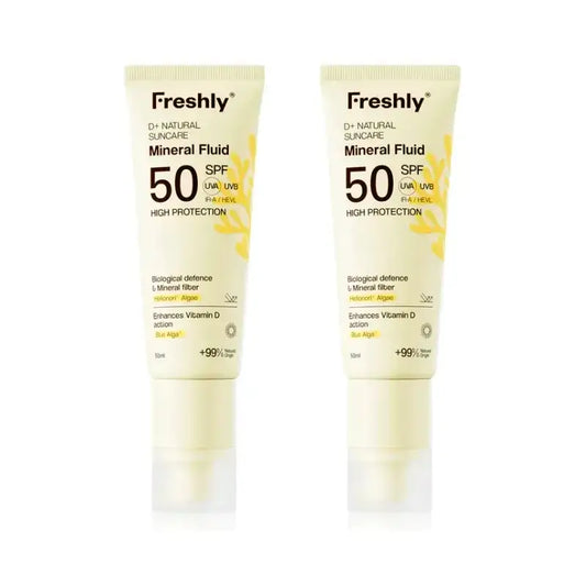 Freshly D+ Natural Suncare Mineral Fluid Spf50, Packung 2 x 50 ml