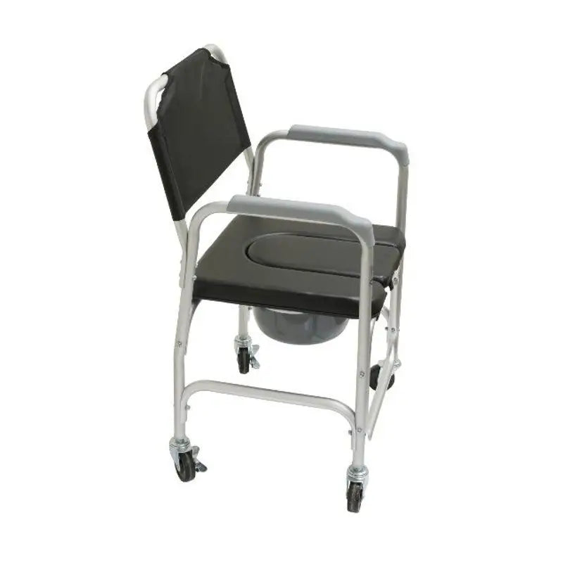 Garcia 1880 Aluminium Chair With Toilet And Wheels Black