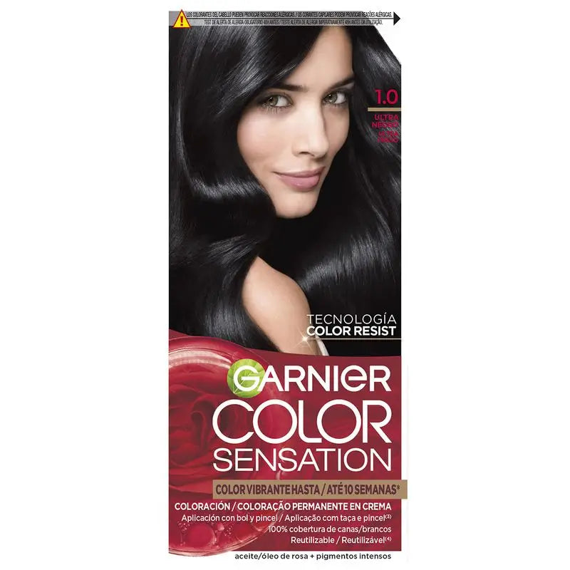 Garnier Color Sensation Creme Dauerhafte Farbe 1.0 Ultra Schwarz