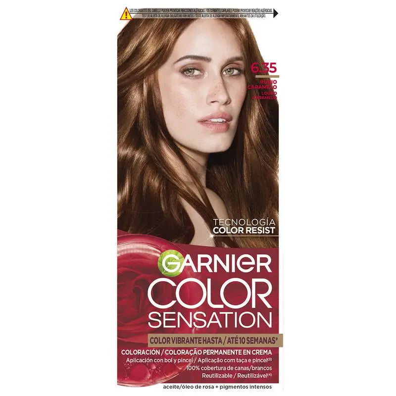 Garnier Color Sensation Creme permanente Haarfarbe 6.35 Karamellblond