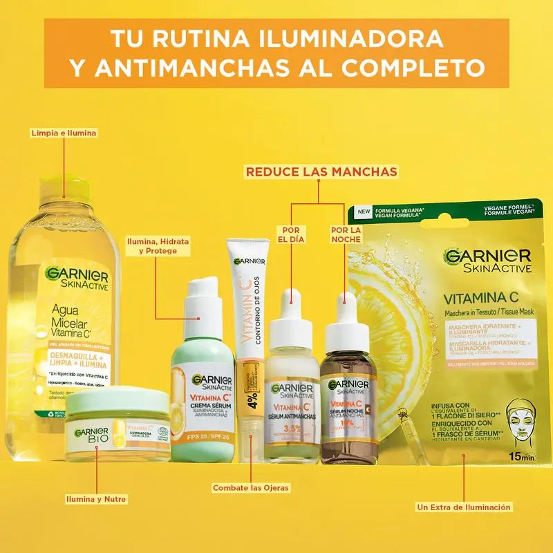Garnier Aufhellende Augenkonturcreme mit Vitamin C + Niacinamid + Koffein + Bananenpulver