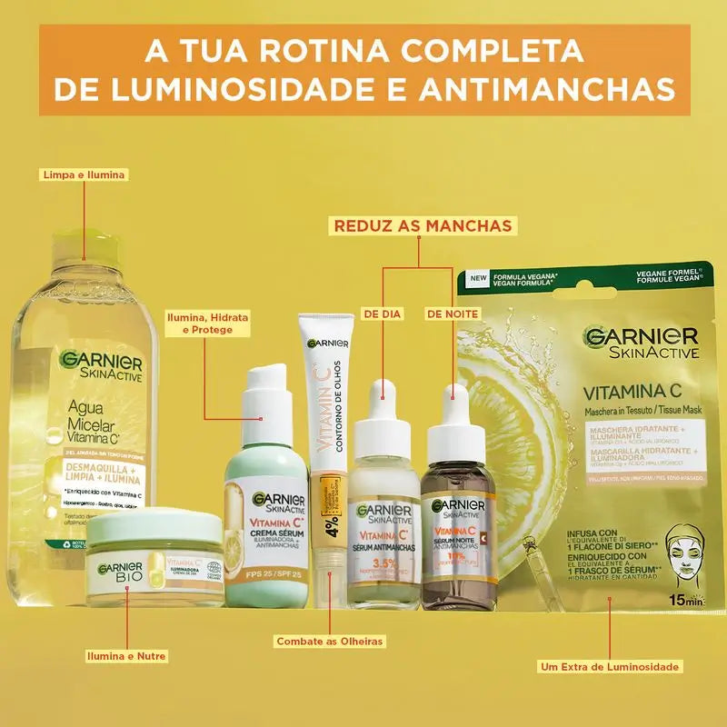 Garnier Aufhellende Augenkonturcreme mit Vitamin C + Niacinamid + Koffein + Bananenpulver