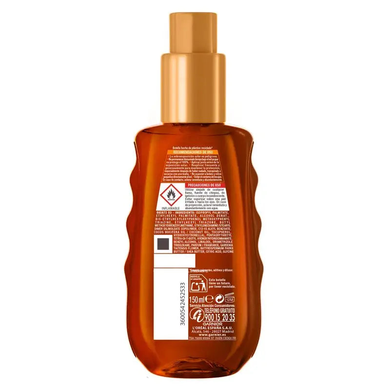 Garnier Delial Schutzbräunungsöl Spf 20, optimale Bräunung, mattes Finish, wasserfest, nicht klebend 150 ml