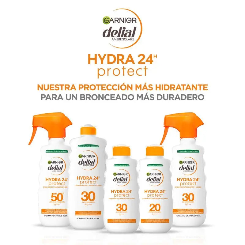 Garnier Delial Delial Schutzmilch Spf 50+ Hydra 24 Protect, wasserabweisende & feuchtigkeitsspendende Formel mit Shea Butter