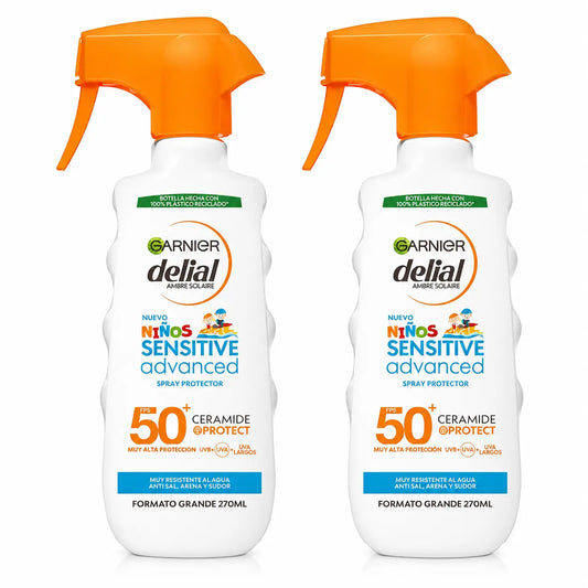 Garnier Delial Sonnenschutz Kinder Spf50 für helle und empfindliche Haut. Pädiatrisch, 270Ml , Packung 2
