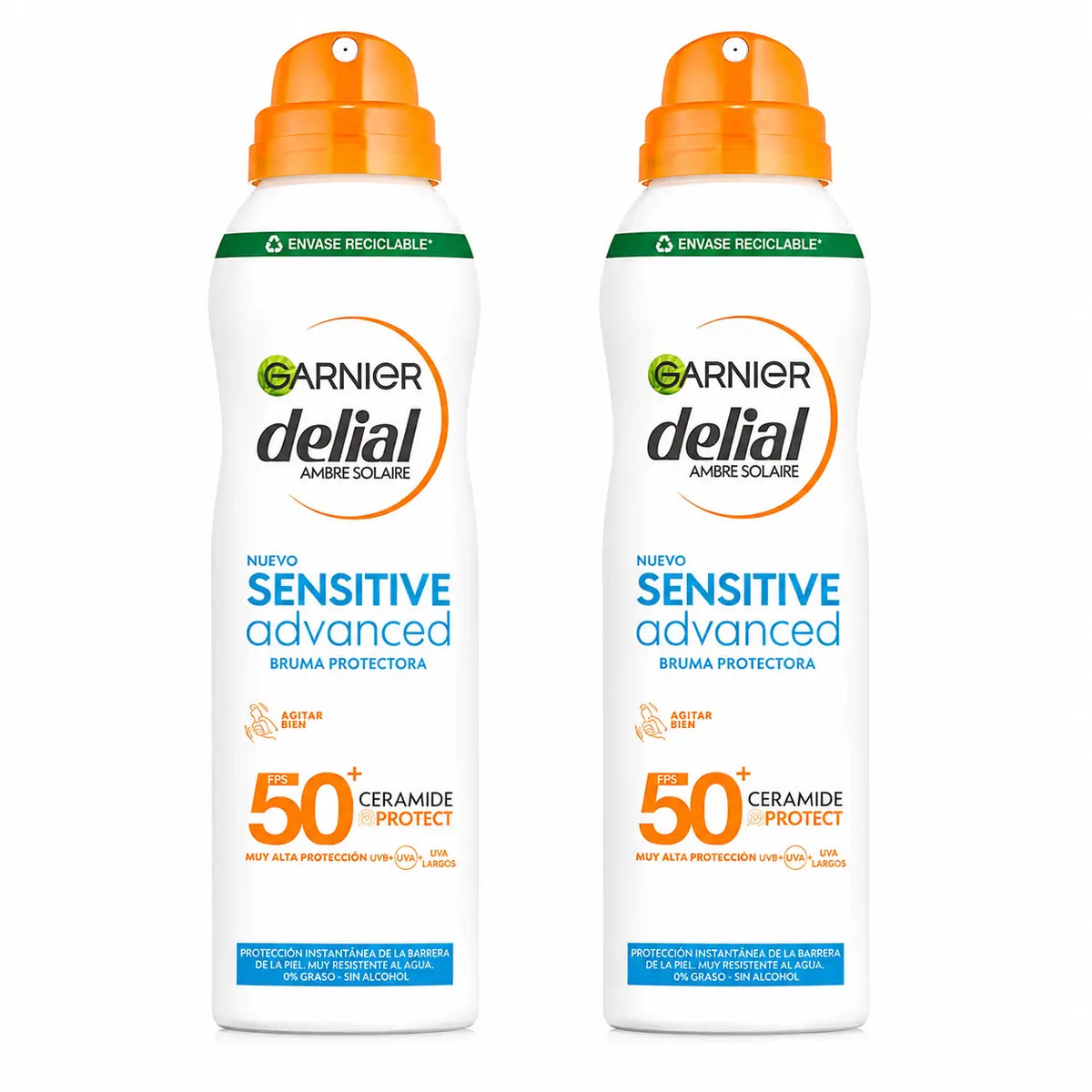 Garnier Delial Sensitive Advanced Ip50+ Mist für empfindliche, helle und sonnenintolerante Haut. Pädiatrisch, 150Ml , Packung 2