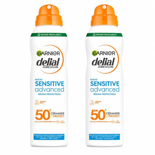 Garnier Delial Sensitive Advanced Ip50+ Mist für empfindliche, helle und sonnenintolerante Haut. Pädiatrisch, 150Ml , Packung 2