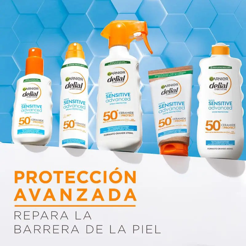 Garnier Delial Sensitive Advanced Sunscreen Milk für helle, empfindliche und sonnenintolerante Haut Ip50+, 400Ml