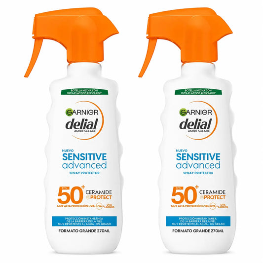 Garnier Delial Delial Sensitive Advanced Ip50+ Sonnenschutzspray für helle, empfindliche und sonnenunverträgliche Haut, 270ml, 2er Pack
