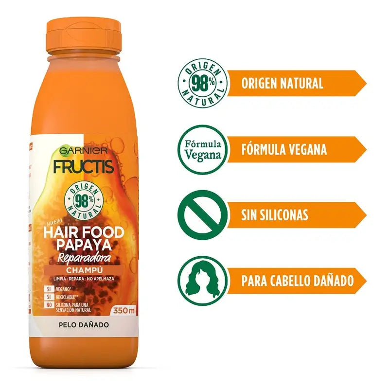 GarnierFructis Hair Food Papaya Shampoo 350 ml für geschädigtes Haar