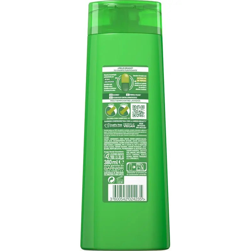Garnier Fructis Pure Fresh Gurke Reinigendes Shampoo Fettiges Haar 380ml