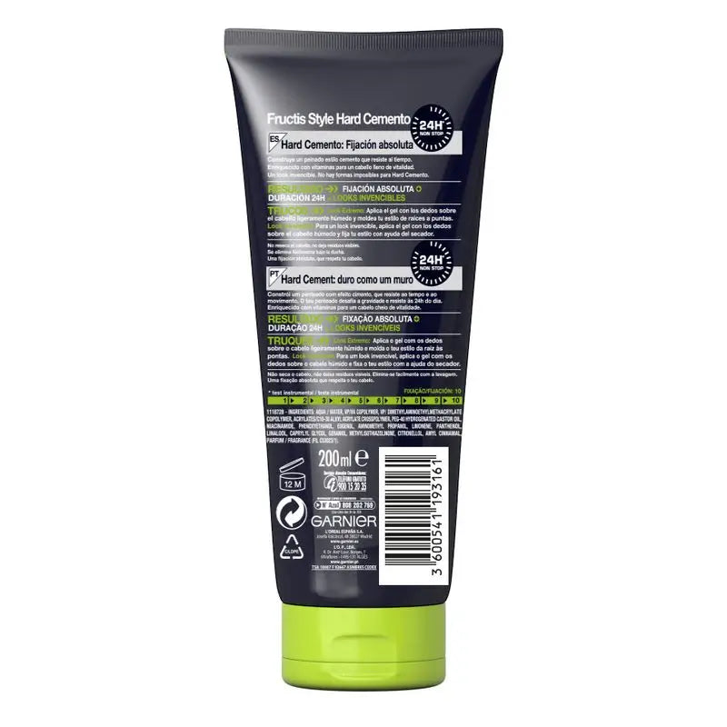 Garnier Fructis Style Gel Harter Zement Absoluter Halt 200 Ml