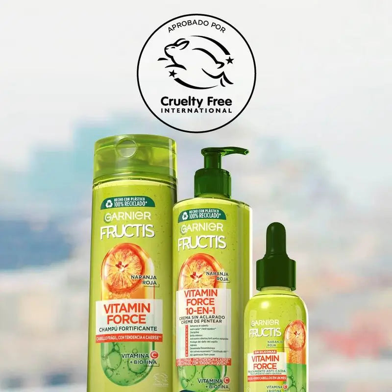 Garnier Fructis Vitamin Force No-Rinse Creme mit roter Orange, Vitamin C und Biotin für Haare, die zum Ausfallen neigen - 400Ml