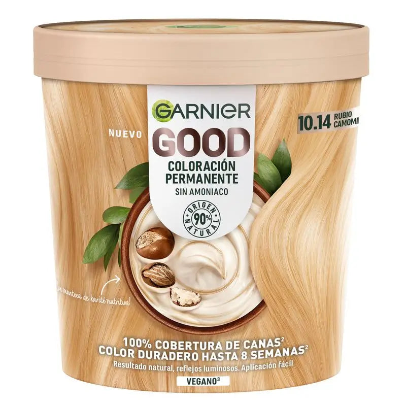 Garnier Good Permanent Colouring Ammoniakfrei, 90% natürlichen Ursprungs Farbton 10.14 Kamillenblond.